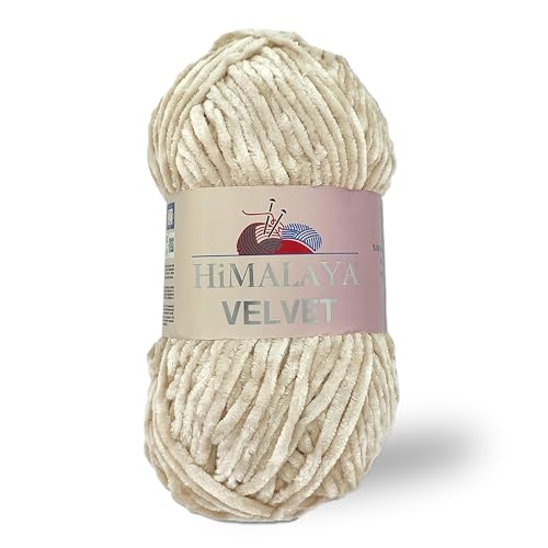 5 Packungen/Knäuel Himalaya Velvet Chenille Garn 1 Knäuel 100g, 120m Luxuriöse Chenille Weiche Samtwolle für Zubehör, Kleidung, Decken, Amigurumi, 90042 von Sorenta