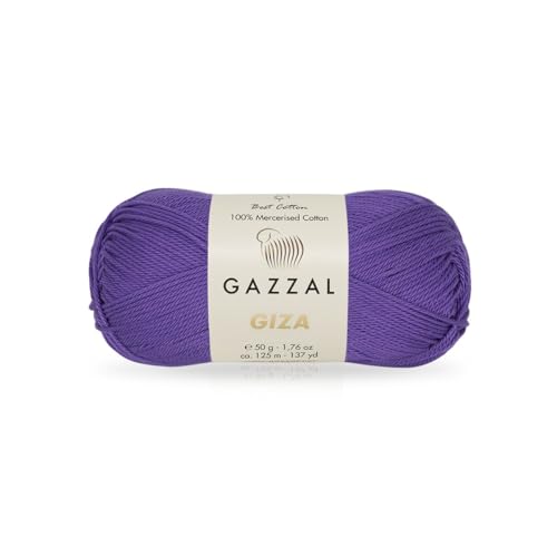 Gazzal Giza 100% merzerisiertes Baumwollgarn, sportliches Gewicht, glatt, glänzend, Häkel- und Strickgarn, jeder Strang 50 g/125 m, 2468 Gazzal Giza 100% merzerisiertes Baumwollgarn, sportliches Gewicht, glatt, glänzend, Häkel- und Strickgarn, jeder Strang 50 g/125 m, 2468 von Sorenta