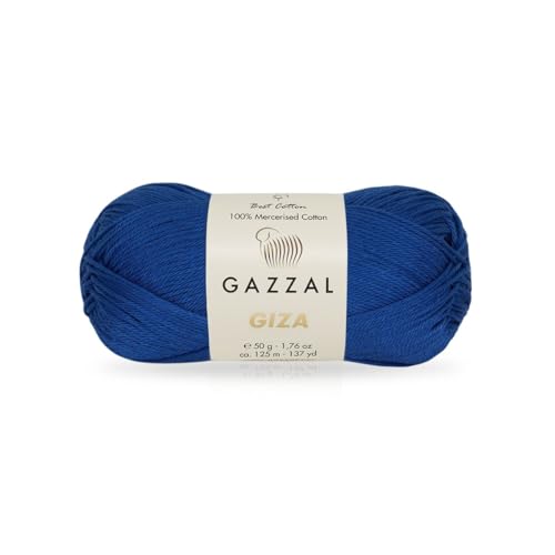 Gazzal Giza 100% merzerisiertes Baumwollgarn, sportliches Gewicht, glatt, glänzend, Häkel- und Strickgarn, jeder Strang 50 g/125 m, 2478 von Sorenta