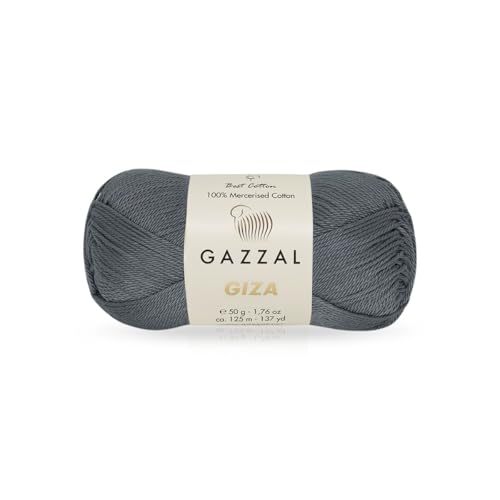 Gazzal Giza 2455 Garn aus 100 % merzerisierter Baumwolle, Sportgewicht, glatt, glänzend, Häkel- und Strickgarn, jeder Strang 50 g/125 m von Sorenta