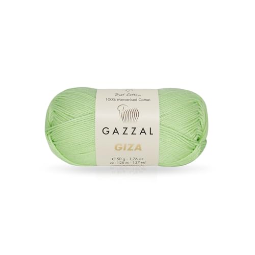 Gazzal Giza 2458 Garn aus 100 % merzerisierter Baumwolle, Sportgewicht, glatt, glänzend, Häkel- und Strickgarn, jeder Strang 50 g/125 m von Sorenta