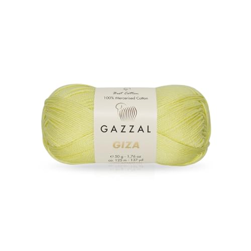 Gazzal Giza 2459 Garn aus 100 % merzerisierter Baumwolle, sportliches Gewicht, glatt, glänzend, Häkel- und Strickgarn, jeder Strang 50 g/125 m Gazzal Giza 2459 Garn aus 100 % merzerisierter Baumwolle, sportliches Gewicht, glatt, glänzend, Häkel- und Strickgarn, jeder Strang 50 g/125 m von Sorenta