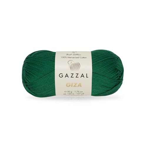 Gazzal Giza 2461 Garn aus 100 % merzerisierter Baumwolle, sportliches Gewicht, glatt, glänzend, Häkel- und Strickgarn, jeder Strang 50 g/125 m von Sorenta