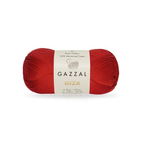 Gazzal Giza 2466 Garn aus 100 % merzerisierter Baumwolle, Sportgewicht, glatt, glänzend, Häkel- und Strickgarn, jeder Strang 50 g/125 m von Sorenta