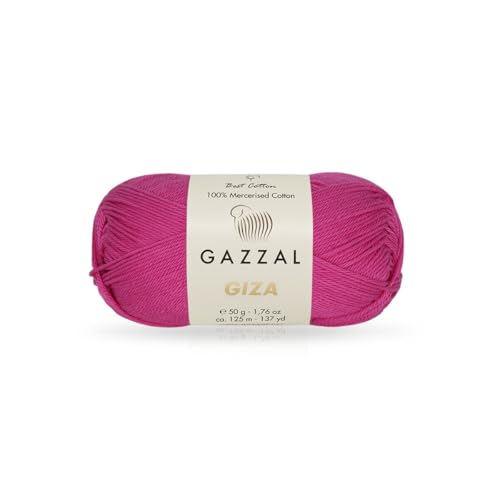 Gazzal Giza 2469 Garn aus 100 % merzerisierter Baumwolle, sportliches Gewicht, glatt, glänzend, Häkel- und Strickgarn, jeder Strang 50 g/125 m Gazzal Giza 2469 Garn aus 100 % merzerisierter Baumwolle, sportliches Gewicht, glatt, glänzend, Häkel- und Strickgarn, jeder Strang 50 g/125 m von Sorenta