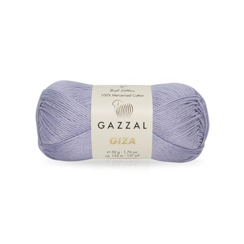 Gazzal Giza 2471 Garn aus 100 % merzerisierter Baumwolle, sportliches Gewicht, glatt, glänzend, Häkel- und Strickgarn, jeder Strang 50 g/125 m von Sorenta