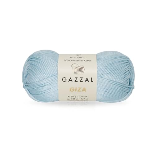 Gazzal Giza 2473 Garn aus 100 % merzerisierter Baumwolle, sportliches Gewicht, glatt, glänzend, Häkel- und Strickgarn, jeder Strang 50 g/125 m Gazzal Giza 2473 Garn aus 100 % merzerisierter Baumwolle, sportliches Gewicht, glatt, glänzend, Häkel- und Strickgarn, jeder Strang 50 g/125 m von Sorenta