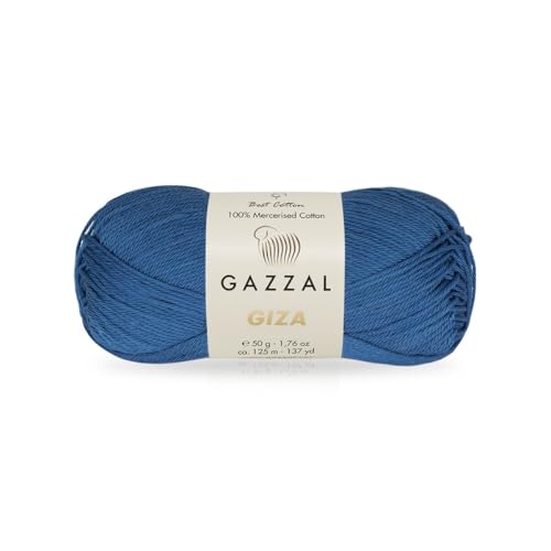 Gazzal Giza 2475 Garn aus 100 % merzerisierter Baumwolle, Sportgewicht, glatt, glänzend, Häkel- und Strickgarn, jeder Strang 50 g/125 m von Sorenta