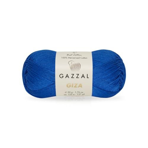 Gazzal Giza 2477 Garn aus 100 % merzerisierter Baumwolle, sportliches Gewicht, glatt, glänzend, Häkel- und Strickgarn, jeder Strang 50 g/125 m von Sorenta