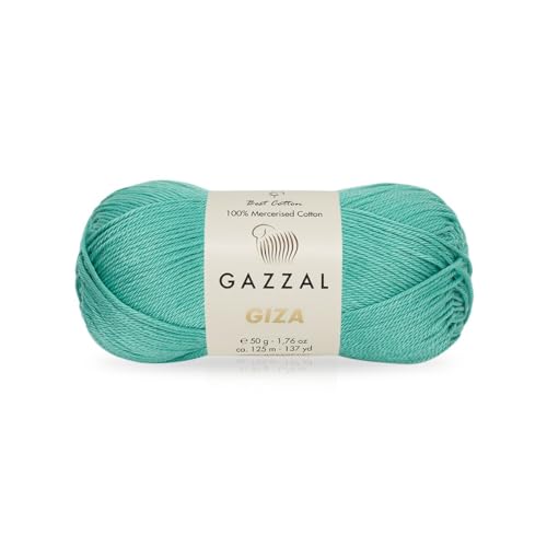 Gazzal Giza 2481 Garn aus 100 % merzerisierter Baumwolle, sportliches Gewicht, glatt, glänzend, Häkel- und Strickgarn, jeder Strang 50 g/125 m von Sorenta