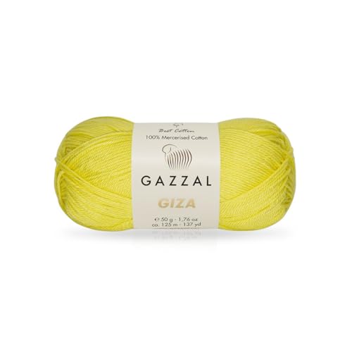 Gazzal Giza 2483 Garn aus 100 % merzerisierter Baumwolle, Sportgewicht, glatt, glänzend, Häkel- und Strickgarn, jeder Strang 50 g/125 m Gazzal Giza 2483 Garn aus 100 % merzerisierter Baumwolle, Sportgewicht, glatt, glänzend, Häkel- und Strickgarn, jeder Strang 50 g/125 m von Sorenta