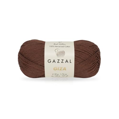Gazzal Giza 2485 Garn aus 100 % merzerisierter Baumwolle, Sportgewicht, glatt, glänzend, Häkel- und Strickgarn, jeder Strang 50 g/125 m von Sorenta