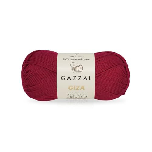 Gazzal Giza 2487 Garn aus 100 % merzerisierter Baumwolle, Sportgewicht, glatt, glänzend, Häkel- und Strickgarn, jeder Strang 50 g/125 m von Sorenta