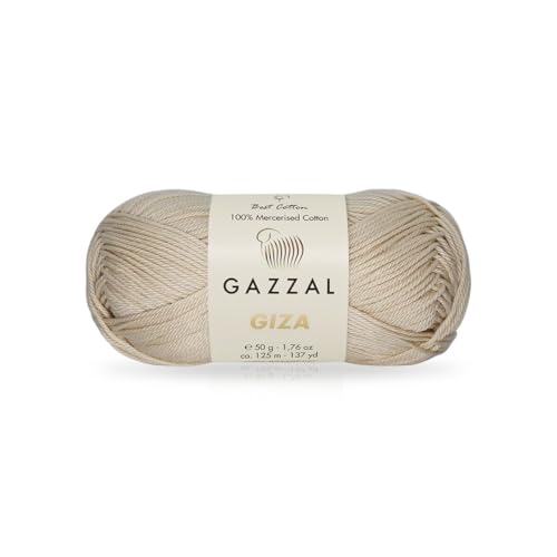 Gazzal Giza 2489 Garn aus 100 % merzerisierter Baumwolle, sportliches Gewicht, glatt, glänzend, Häkel- und Strickgarn, jeder Strang 50 g/125 m von Sorenta