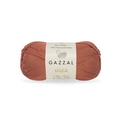 Gazzal Giza 2490 Garn aus 100 % merzerisierter Baumwolle, Sportgewicht, glatt, glänzend, Häkel- und Strickgarn, jeder Strang 50 g/125 m von Sorenta
