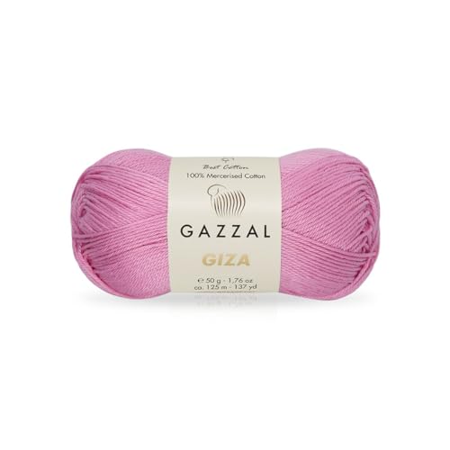 Gazzal Giza 2492 Garn aus 100 % merzerisierter Baumwolle, sportliches Gewicht, glatt, glänzend, Häkel- und Strickgarn, jeder Strang 50 g/125 m Gazzal Giza 2492 Garn aus 100 % merzerisierter Baumwolle, sportliches Gewicht, glatt, glänzend, Häkel- und Strickgarn, jeder Strang 50 g/125 m von Sorenta