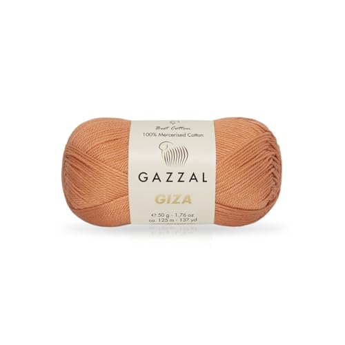 Gazzal Giza 2493 Garn aus 100 % merzerisierter Baumwolle, Sportgewicht, glatt, glänzend, Häkel- und Strickgarn, jeder Strang 50 g/125 m von Sorenta