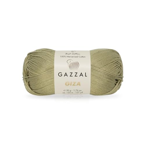 Gazzal Giza 2494 Garn aus 100 % merzerisierter Baumwolle, Sportgewicht, glatt, glänzend, Häkel- und Strickgarn, jeder Strang 50 g/125 m von Sorenta