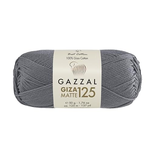 Gazzal Giza Matte 125-100% Baumwollgarn, Sportgewicht, weiches und mattes Finish zum Häkeln und Stricken, jeder Strang 50g/125m - 5555 von Sorenta