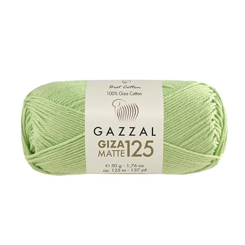 Gazzal Giza Matte 125-100% Baumwollgarn, Sportgewicht, weiches und mattes Finish zum Häkeln und Stricken, jeder Strang 50g/125m - 5558 von Sorenta
