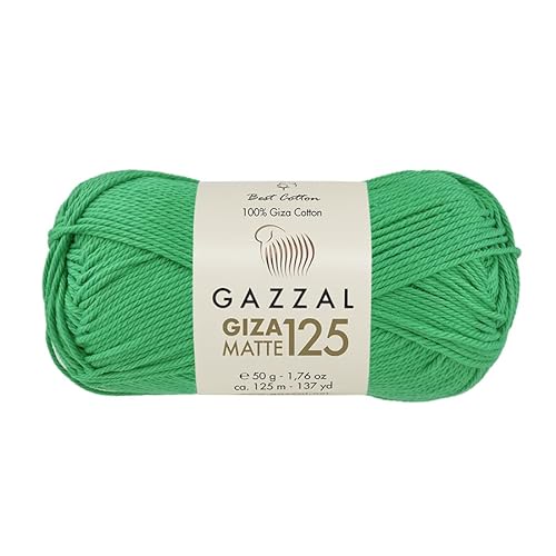 Gazzal Giza Matte 125-100% Baumwollgarn, Sportgewicht, weiches und mattes Finish zum Häkeln und Stricken, jeder Strang 50g/125m - 5560 von Sorenta