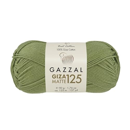 Gazzal Giza Matte 125-100% Baumwollgarn, Sportgewicht, weiches und mattes Finish zum Häkeln und Stricken, jeder Strang 50g/125m - 5562 von Sorenta