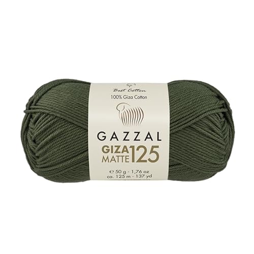 Gazzal Giza Matte 125-100% Baumwollgarn, Sportgewicht, weiches und mattes Finish zum Häkeln und Stricken, jeder Strang 50g/125m - 5563 von Sorenta