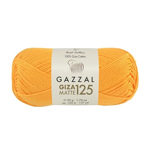 Gazzal Giza Matte 125-100% Baumwollgarn, Sportgewicht, weiches und mattes Finish zum Häkeln und Stricken, jeder Strang 50g/125m - 5564 von Sorenta
