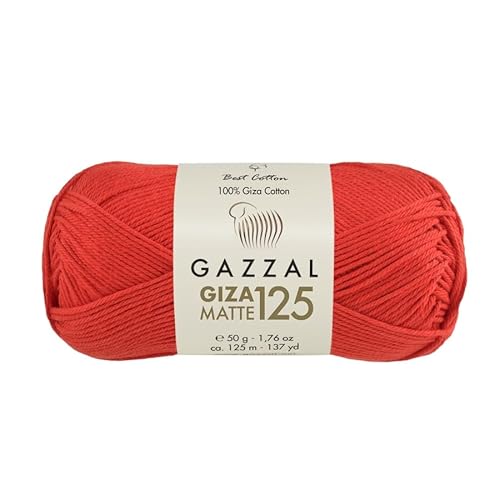 Gazzal Giza Matte 125-100% Baumwollgarn, Sportgewicht, weiches und mattes Finish zum Häkeln und Stricken, jeder Strang 50g/125m - 5566 Gazzal Giza Matte 125-100% Baumwollgarn, Sportgewicht, weiches und mattes Finish zum Häkeln und Stricken, jeder Strang 50g/125m - 5566 von Sorenta