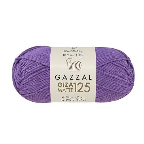 Gazzal Giza Matte 125-100% Baumwollgarn, Sportgewicht, weiches und mattes Finish zum Häkeln und Stricken, jeder Strang 50g/125m - 5568 von Sorenta