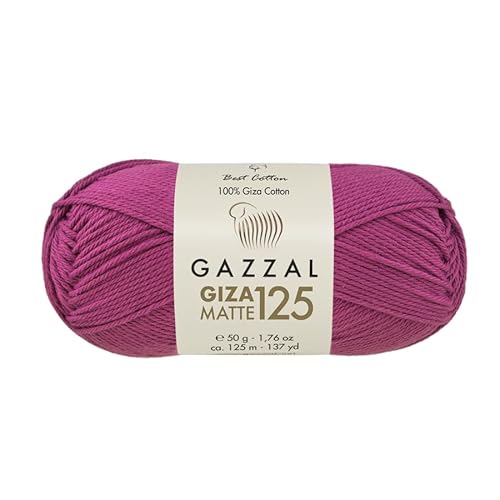 Gazzal Giza Matte 125-100% Baumwollgarn, Sportgewicht, weiches und mattes Finish zum Häkeln und Stricken, jeder Strang 50g/125m - 5569 von Sorenta