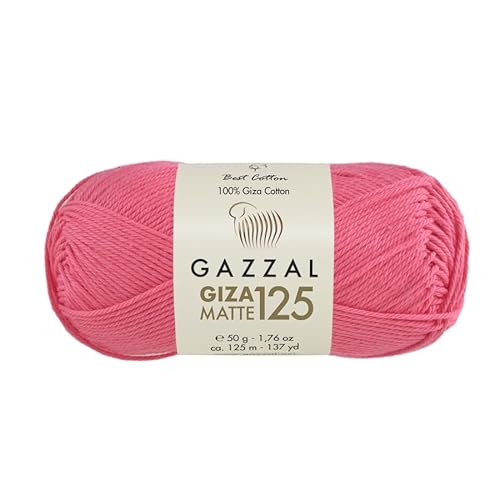 Gazzal Giza Matte 125-100% Baumwollgarn, Sportgewicht, weiches und mattes Finish zum Häkeln und Stricken, jeder Strang 50g/125m - 5570 von Sorenta