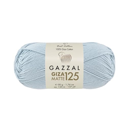 Gazzal Giza Matte 125-100% Baumwollgarn, Sportgewicht, weiches und mattes Finish zum Häkeln und Stricken, jeder Strang 50g/125m - 5573 von Sorenta