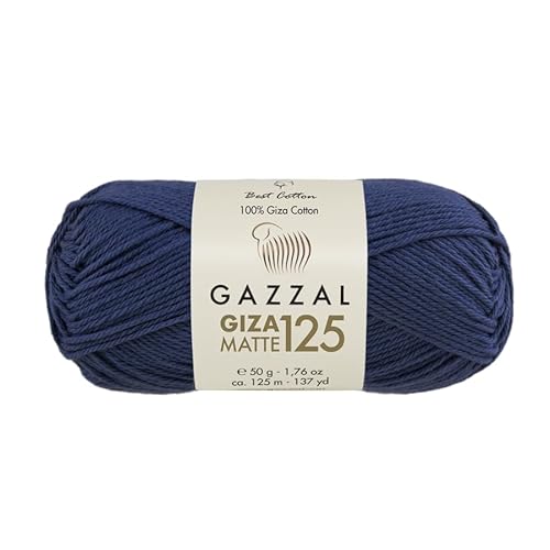 Gazzal Giza Matte 125-100% Baumwollgarn, Sportgewicht, weiches und mattes Finish zum Häkeln und Stricken, jeder Strang 50g/125m - 5576 von Sorenta