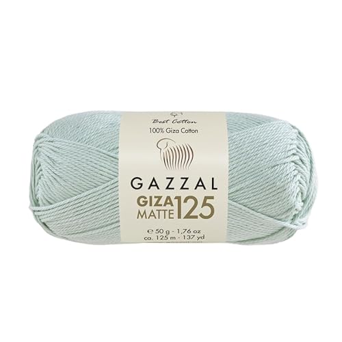Gazzal Giza Matte 125-100% Baumwollgarn, Sportgewicht, weiches und mattes Finish zum Häkeln und Stricken, jeder Strang 50g/125m - 5582 von Sorenta