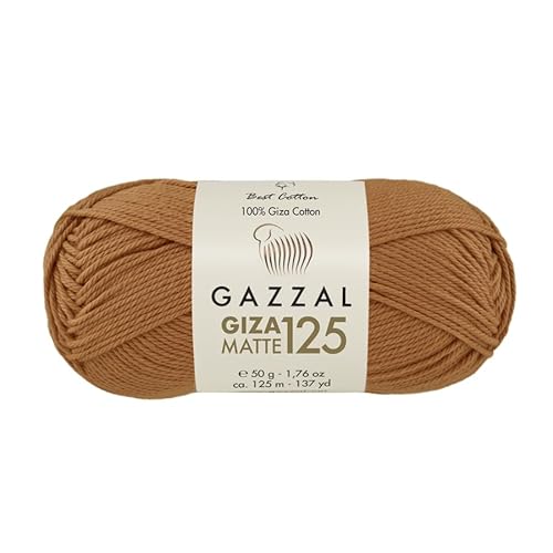 Gazzal Giza Matte 125-100% Baumwollgarn, Sportgewicht, weiches und mattes Finish zum Häkeln und Stricken, jeder Strang 50g/125m - 5584 von Sorenta