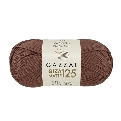 Gazzal Giza Matte 125-100% Baumwollgarn, Sportgewicht, weiches und mattes Finish zum Häkeln und Stricken, jeder Strang 50g/125m - 5585 von Sorenta