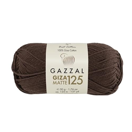Gazzal Giza Matte 125-100% Baumwollgarn, Sportgewicht, weiches und mattes Finish zum Häkeln und Stricken, jeder Strang 50g/125m - 5586 von Sorenta