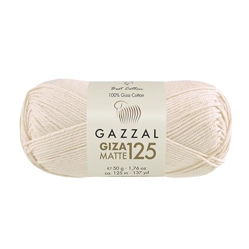 Gazzal Giza Matte 125-100% Baumwollgarn, Sportgewicht, weiches und mattes Finish zum Häkeln und Stricken, jeder Strang 50g/125m - 5589 von Sorenta