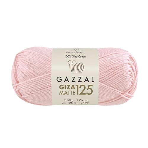 Gazzal Giza Matte 125-100% Baumwollgarn, Sportgewicht, weiches und mattes Finish zum Häkeln und Stricken, jeder Strang 50g/125m - 5591 von Sorenta