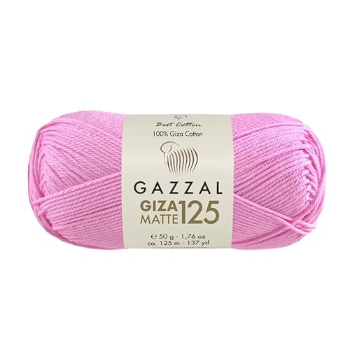 Gazzal Giza Matte 125-100% Baumwollgarn, Sportgewicht, weiches und mattes Finish zum Häkeln und Stricken, jeder Strang 50g/125m - 5592 von Sorenta