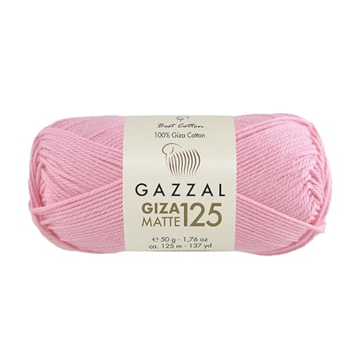 Gazzal Giza Matte 125-100% Baumwollgarn, Sportgewicht, weiches und mattes Finish zum Häkeln und Stricken, jeder Strang 50g/125m - 5596 von Sorenta