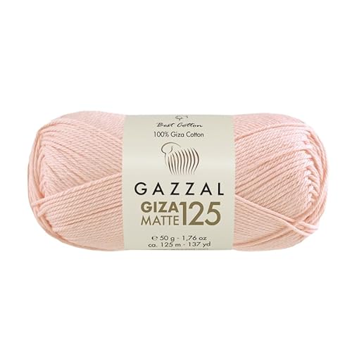 Gazzal Giza Matte 125-100% Baumwollgarn, Sportgewicht, weiches und mattes Finish zum Häkeln und Stricken, jeder Strang 50g/125m - 5597 von Sorenta