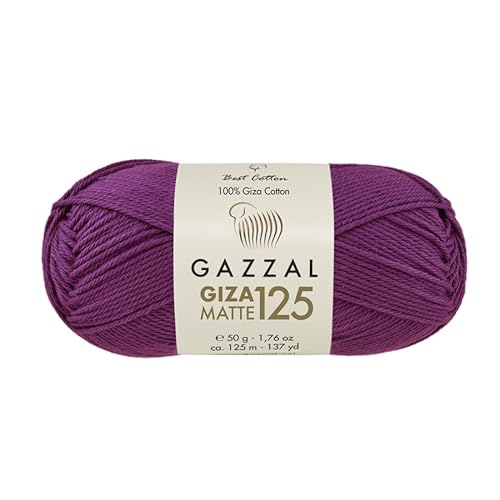 Gazzal Giza Matte 125-100% Baumwollgarn, sportliches Gewicht, weiches und mattes Finish zum Häkeln und Stricken, jeder Strang 50g/125m - 5567 von Sorenta