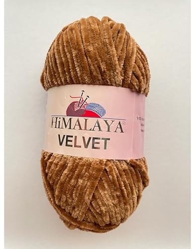 Himalaya Velvet Chenille Garn 1 Knäuel 100g, 120m Luxuriöse Chenille Weiche Samtwolle für Zubehör Kleidung Decken Amigurumi 90037 von Sorenta