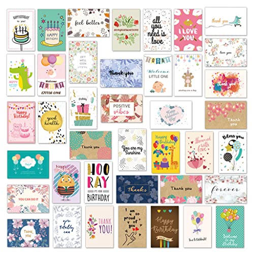 40 Stück Geburtstagskarten Sortiment Grußkarten Postkarten Einladungen Mit Umschlag Weihnachtspostkarten Für Kinder von Sorrowso