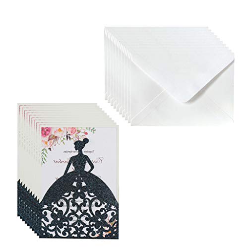Sorrowso 10 Teile/satz Hübsches Mädchen Urlaub Einladungen Karte Hohl Glitter Papier Umschläge Hochzeit Partei Liefert Umschläge von Sorrowso