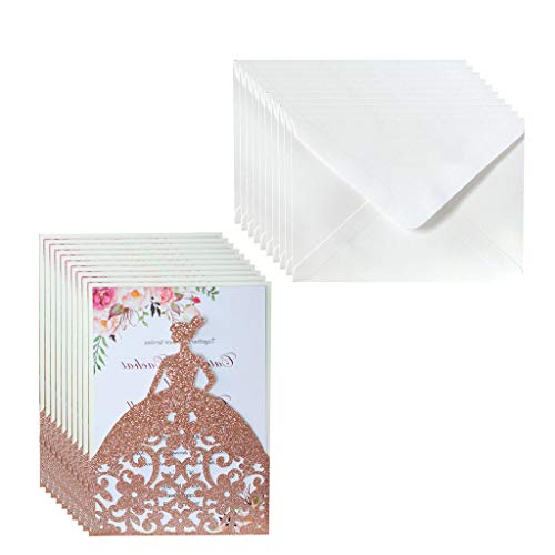 Sorrowso 10 Teile/satz Hübsches Mädchen Urlaub Einladungen Karte Hohl Glitter Papier Umschläge Hochzeit Partei Liefert Umschläge von Sorrowso