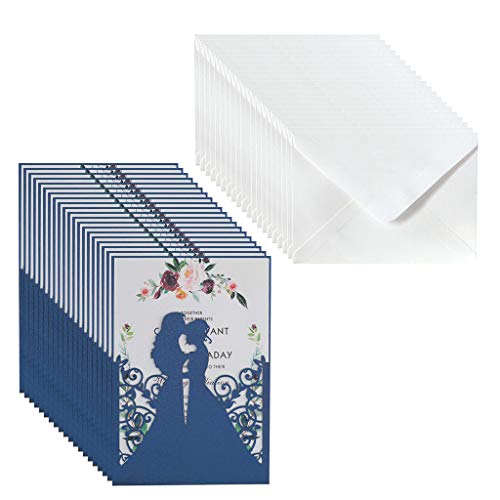 Sorrowso 20 Stück/Set Braut Bräutigam Hochzeitseinladungen Grußkarte Einladung Umschläge Partykarten Bulk von Sorrowso