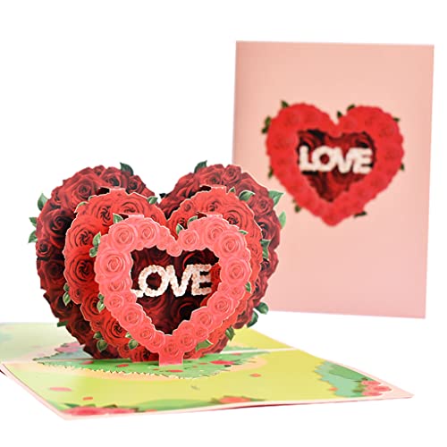 Sorrowso 3D For Love Herz Grußkarte Vlanetines Tageskarten Mit Umschlag Für Geburtstag Jahrestag Ehefrau Ehemann Handgemachtes Geschenk Valentinstag Grußkarten Für Kinder von Sorrowso